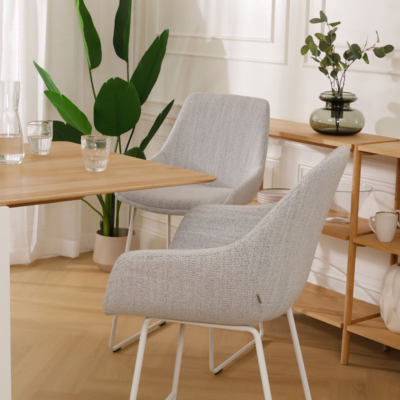 Barkruk Nino-Mae met armleuningen - wit onderstel 75 cm