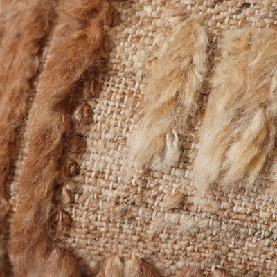 Natural furry cushion (40x25cm)