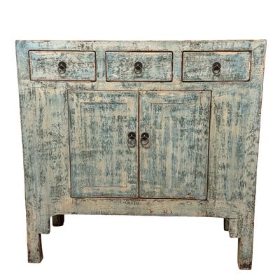 Kast blauw 3la 2deur uniek