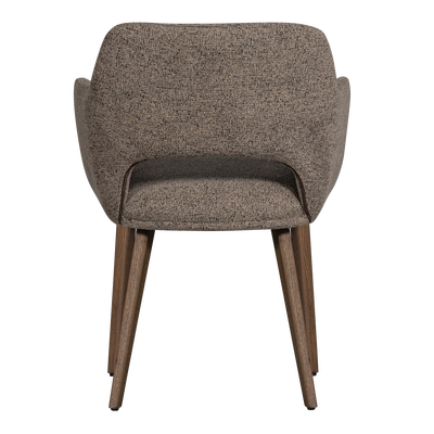 Murat eetkamerstoel taupe met houten poot naturel