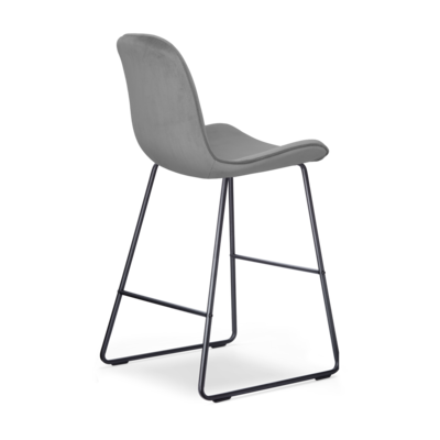 Barkruk Nino-Fé velvet met zwart onderstel (zithoogte 65 cm)