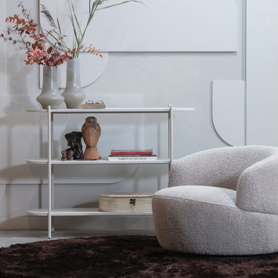 Woolly draaifauteuil boucle naturel melange