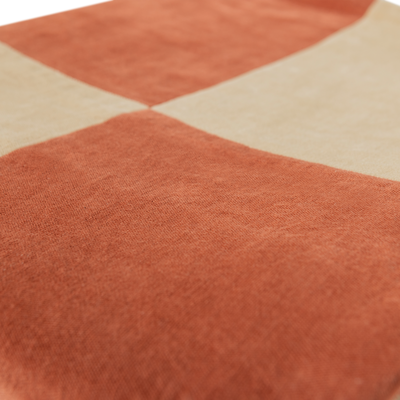 Zena plaid 130x170 cm velvet roestbruin/beige