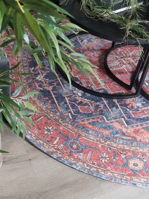 Vloerkleed Heris - Red 01 Rond