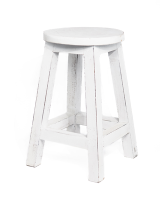 Houten krukje white wash