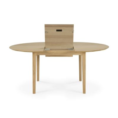 Ethnicraft - Tafel bok rond - uitschuifbaar - eiken/zwart eiken