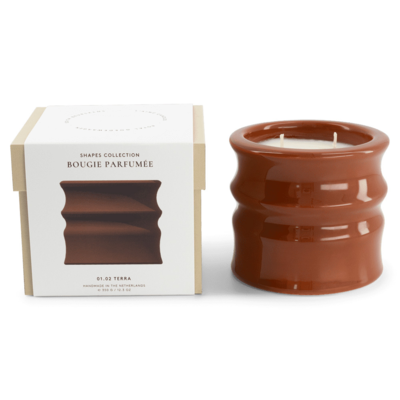 Kaars Shape 01.02 Candle &amp; Happy lid Terra