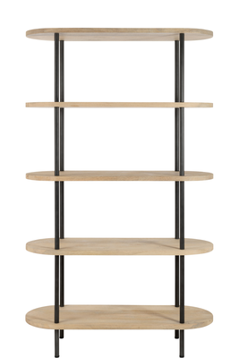 Rek Eli 5 planken mangohout/staal Naturel