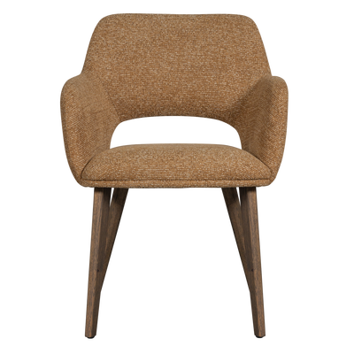 Murat eetkamerstoel taupe met houten poot naturel