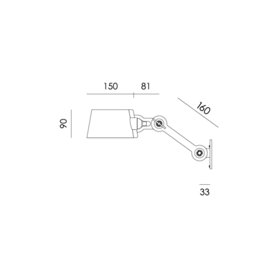 Tonone wandlamp Bolt Sidefit Small Install