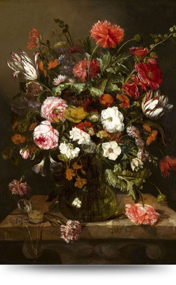 Bloemstillevens uit het Mauritshuis en rijksmuseum - Canvas schilderij