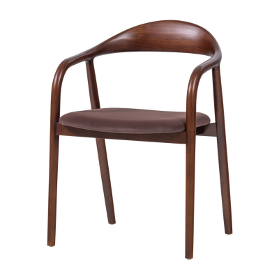 Bran eetkamerstoel beukenhout velvet bruin [fsc]