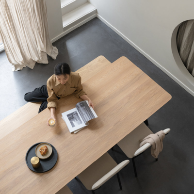Studio HENK tafel Slim X-type Rechthoekig - zwart frame, hardwax light 3041