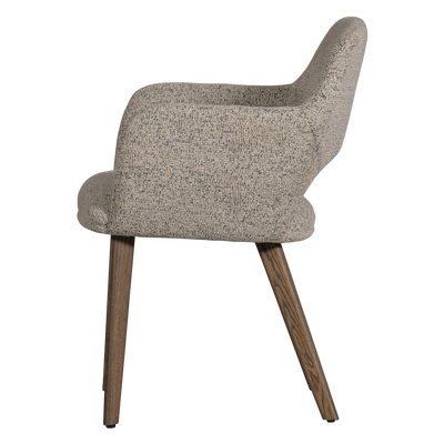 Murat eetkamerstoel taupe met houten poot naturel