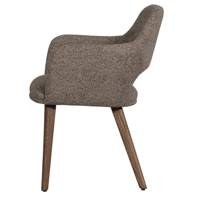 Murat eetkamerstoel taupe met houten poot naturel
