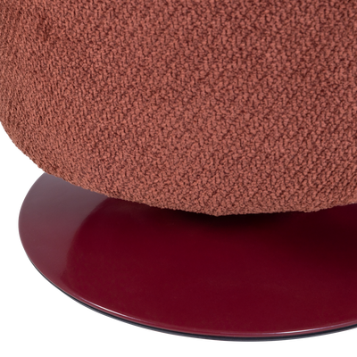 Islen poef met draaivoet boucle bordeauxrood