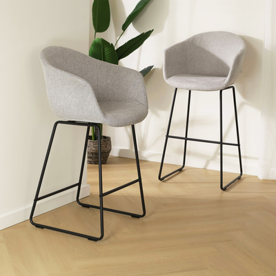 Barkruk Nino-Otis gestoffeerd met zwart onderstel (zithoogte 65 cm)