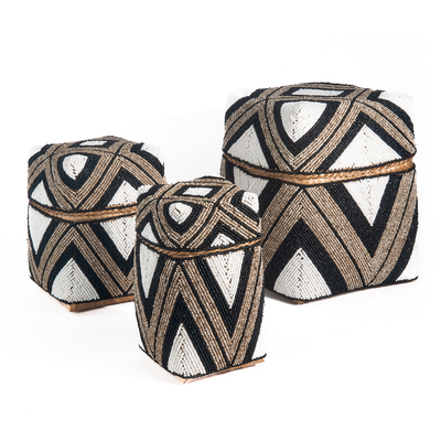 Offermand kraaltjes hoog zwart/creme/wit