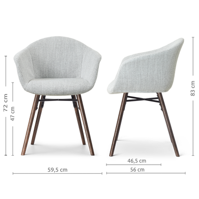 Eetkamerstoel Nena-Otis walnoot houten onderstel