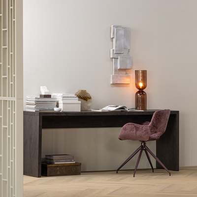 Eliva eetkamerstoel structure velvet paars - set van 2