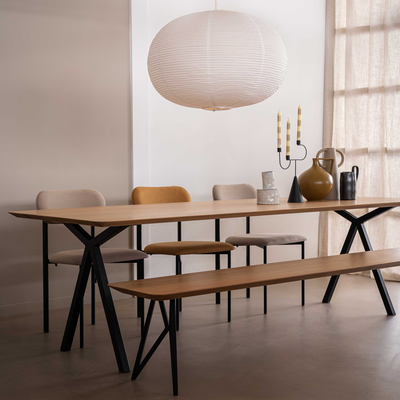 Studio HENK tafel Slim X-type Rechthoekig, zwart frame - Smart Collectie