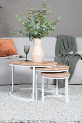 Salontafel Noor - set van 3 - wit