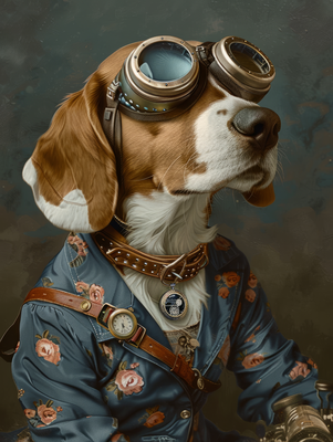 Canvas schilderij van een Beagle