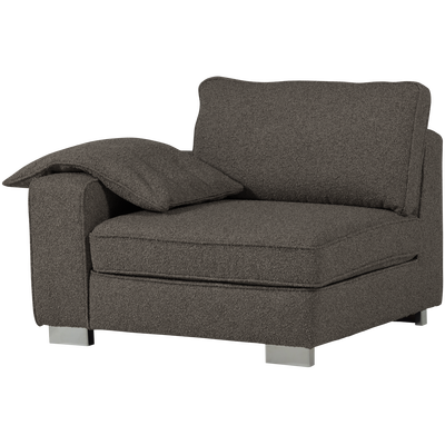 Lazy 1-zits element met arm links boucle antraciet