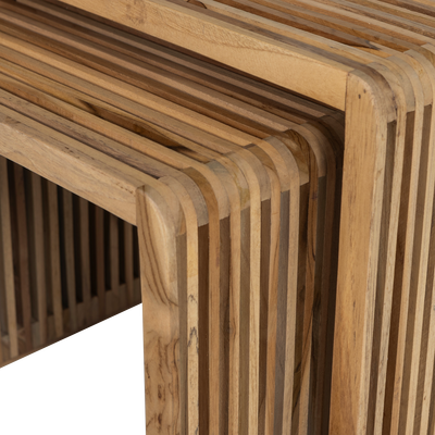 Jasmijn bijzettafel recycled teak naturel - set van 2