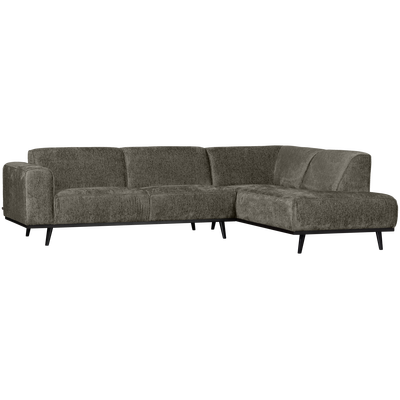 Statement hoekbank rechts chenille velvet terra