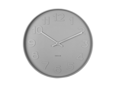 Wandklok Mr. Grey Numbers staal grijs