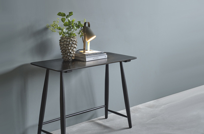 Bast houten bureau zwart - 100 x 44,5 cm