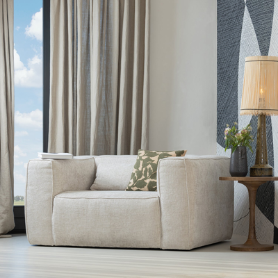 Bean fauteuil chenille velvet naturel