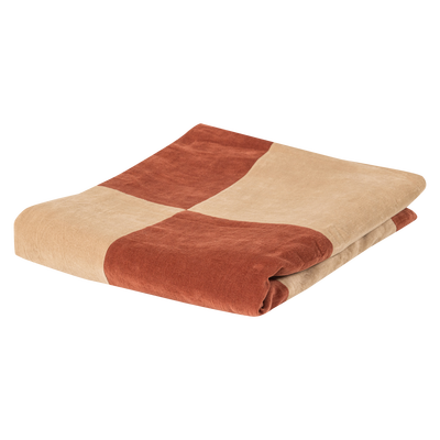 Zena plaid 130x170 cm velvet roestbruin/beige