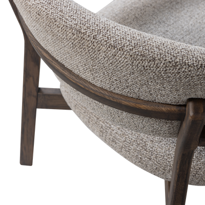 Udar fauteuil naturel met houten frame naturel