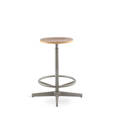 Barkruk Jops counter aluminium frame en walnoten zitting