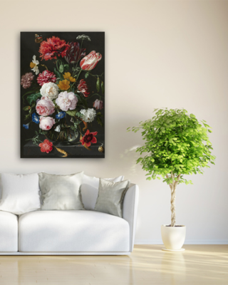 Canvas schilderij Bloemen in vaas - Jan Davidsz De Heem