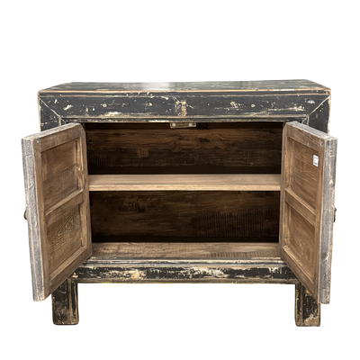 Onderkast 2deur zwart/wit schub uniek