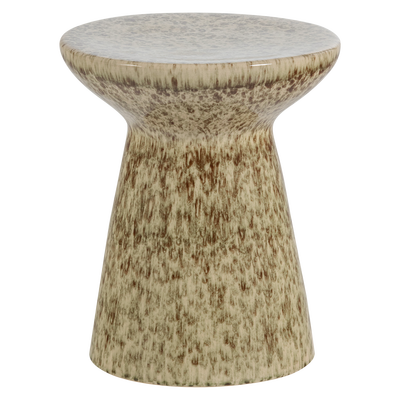 Fleck bijzettafel 43xo35 cm keramiek lichtbruin melange