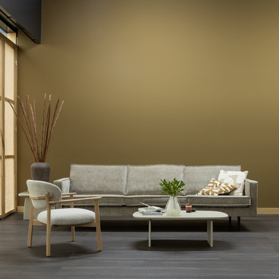 Udar fauteuil naturel met houten frame naturel