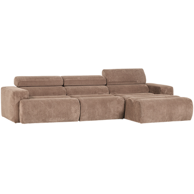 Novi chaise longue bank rechts donkerbruin melange