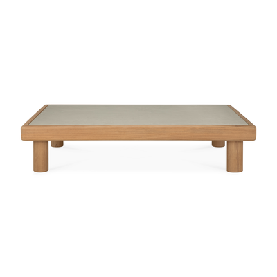 Monocle outdoor koffietafel - teak  & licht grijs beton 
