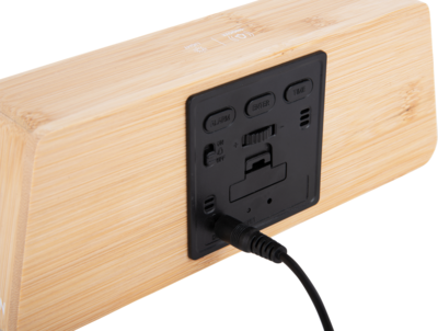 Wekker Changing Colour LED bruin bamboe