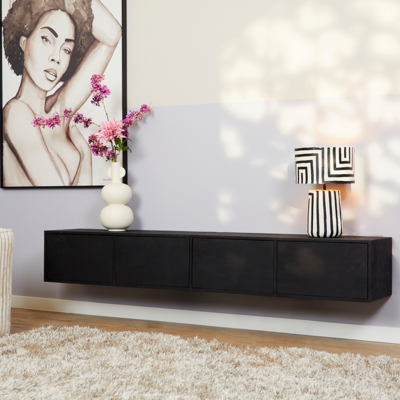 Zwevend Tv-meubel All Black