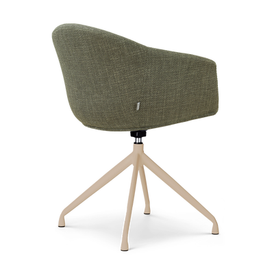 Draaibare eetkamerstoel Nola-Otis met armleuningen - beige onderstel