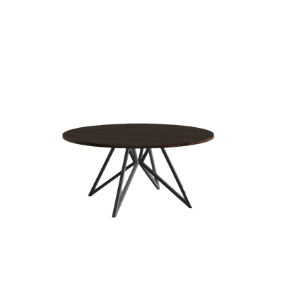 Studio HENK tafel Butterfly Rond QuadpodXL - zwart frame, gerookte beits