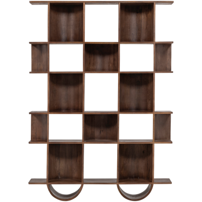 Sinne boekenkast mangohout walnoot 180x130cm