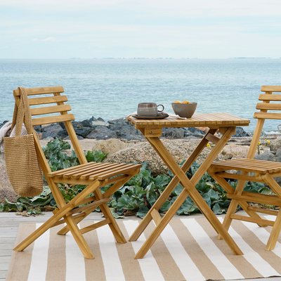 Lenneke houten tuin bistroset naturel
