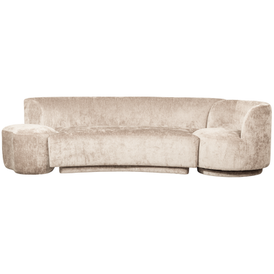 Combi-popular: bankje + fauteuil + poef naturel