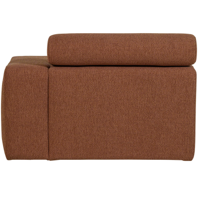 Novi chaise longue element arm rechts boucle karamelbruin